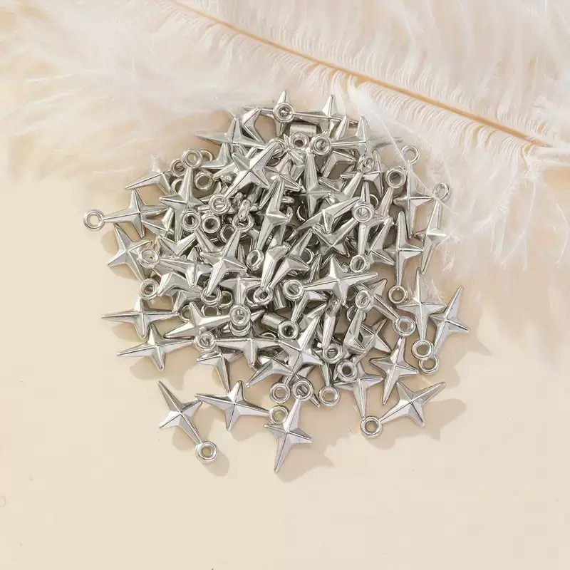 Resin Art Notes - 100pcs 16x8mm Charms Shining Stars Charms