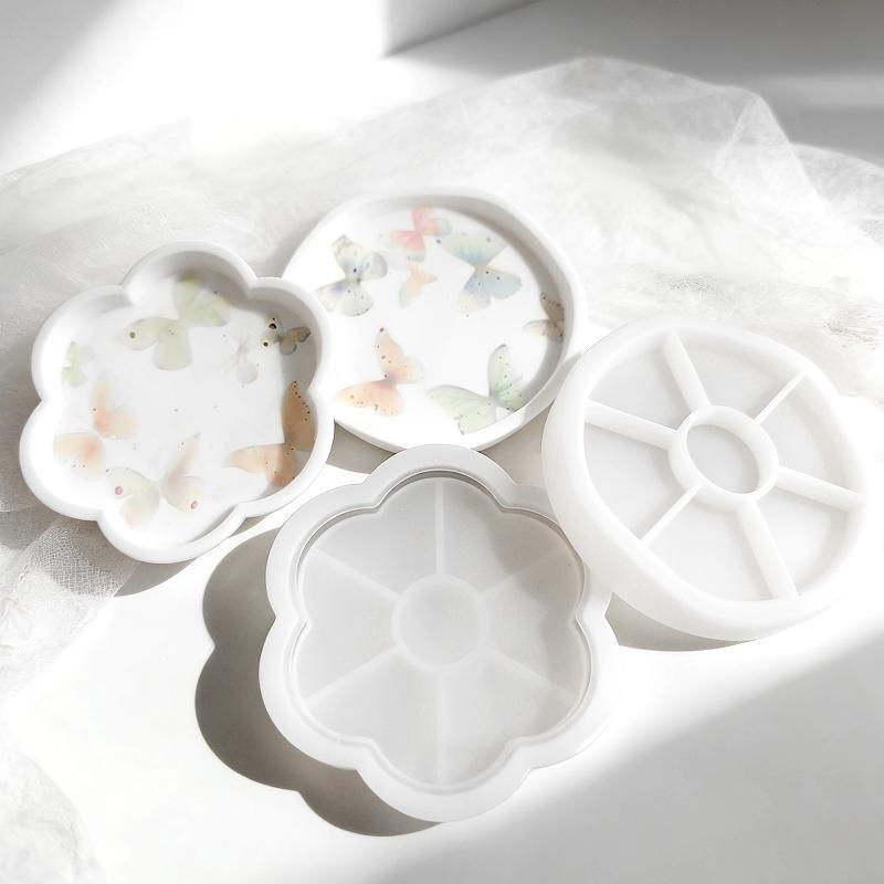 Resin Art Tray - Flower Round Silicone Tray Mold Heat