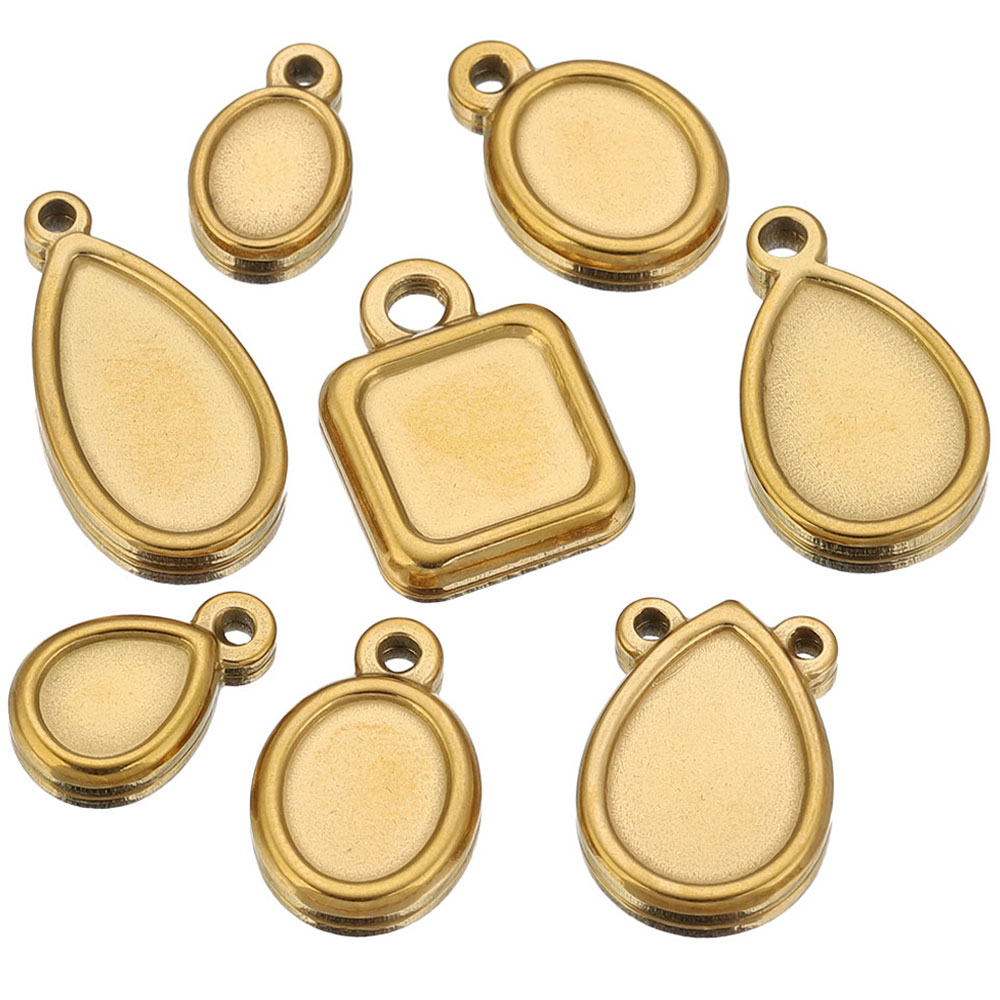Resin Art Notes - 5pcs Stainless Steel Square Drop Round