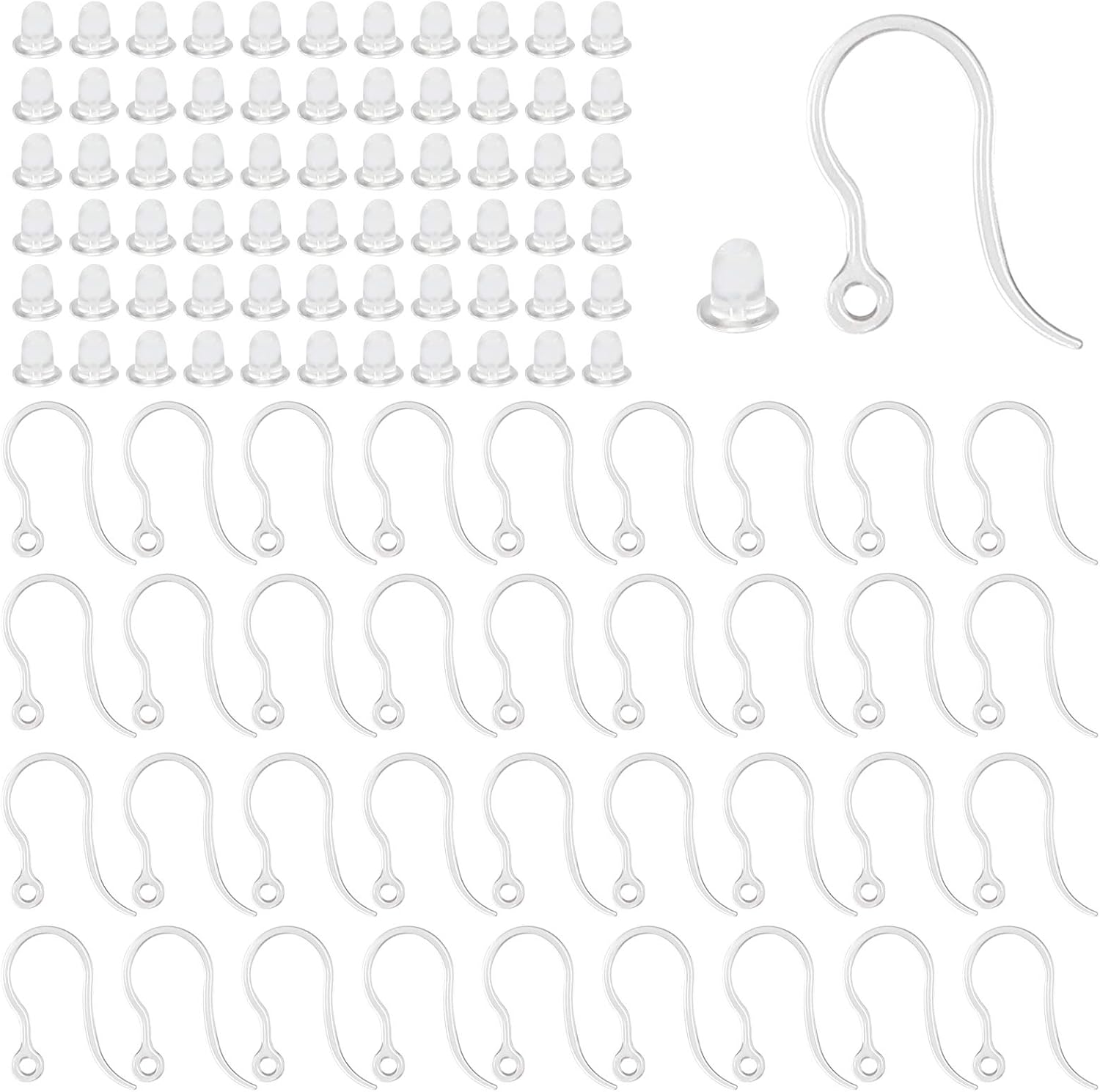 Resin Art Notes - 40pcs Clear Plastic Earring Hooks Ear