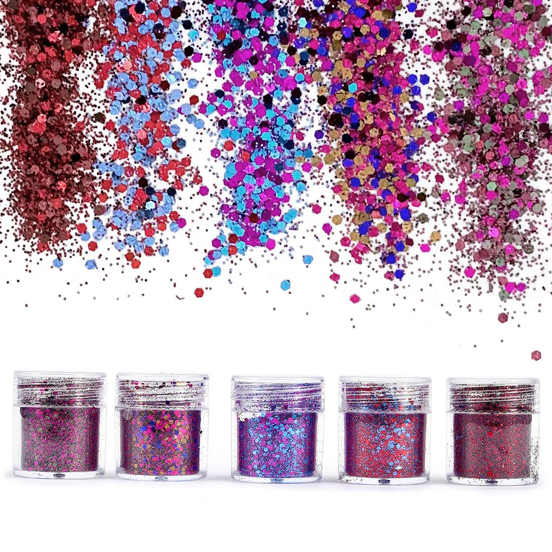 Resin Art Bottle - 4/5 bottles Dreamlike Glitter Powder for