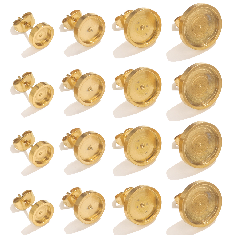 Resin Art Notes - 10pcs Stainless Steel Gold Earring Stud