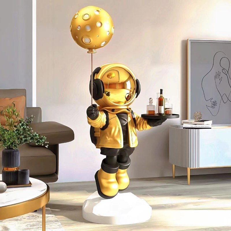 Resin Art Floor - Large Creative Astronaut Floor-standing Storage Ornaments,