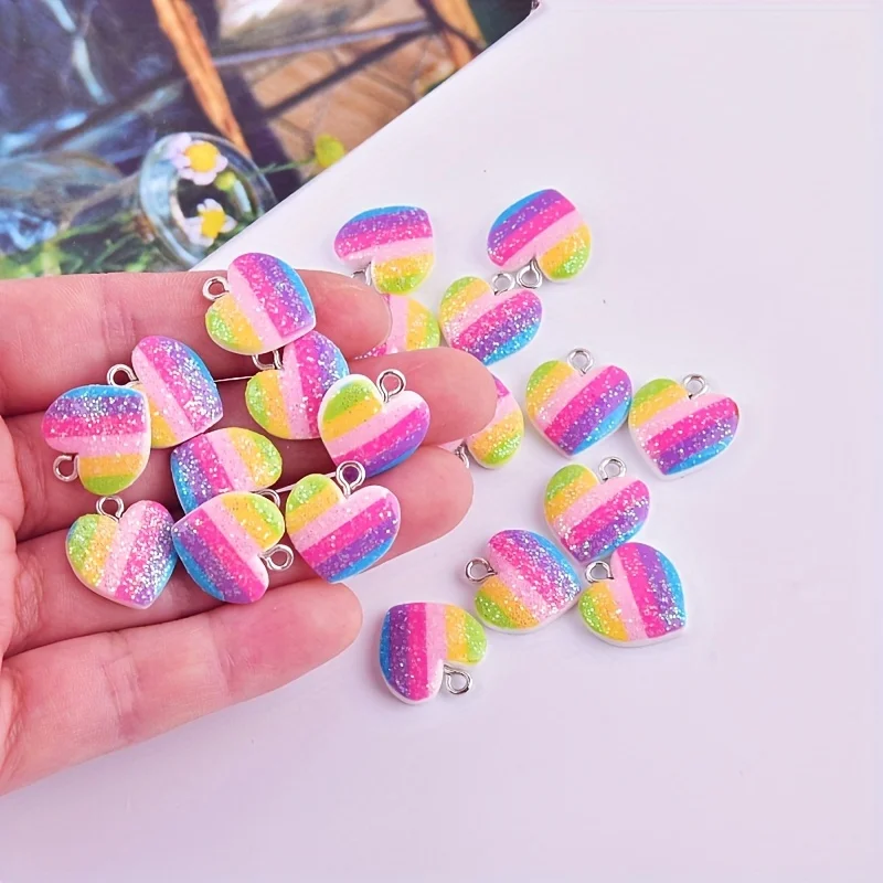 10Pcs Colorful Heart Resin Cha - Resin Art Notes review and price