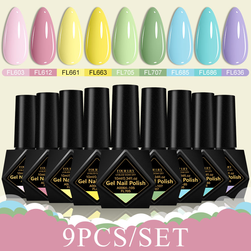 9PCS Gel Nail Polish Set 10ml  - Resin Art Purple review and price