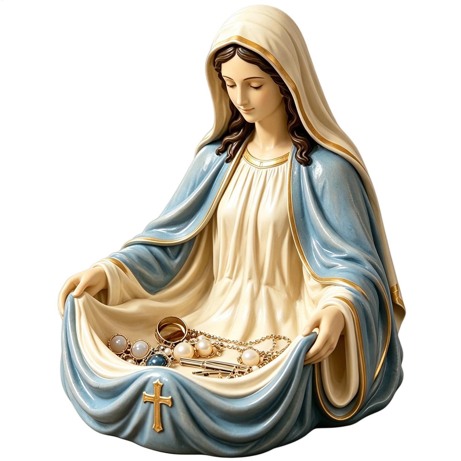 Virgin Mary Rosary Holder Mary - Resin Art Tray review and price