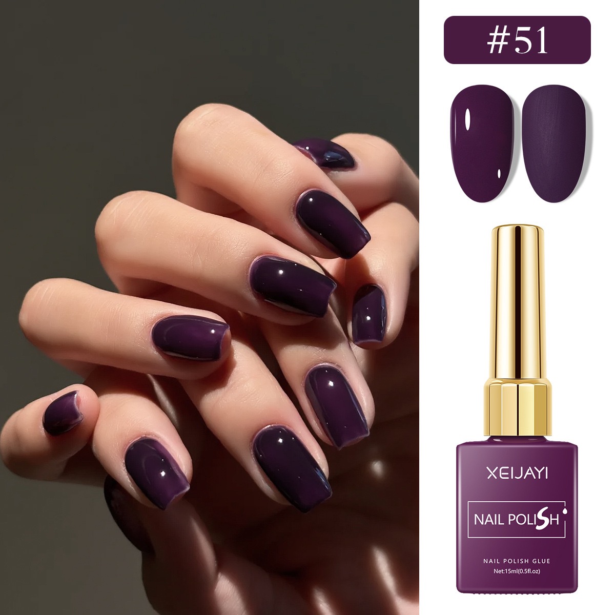 6PCS/SET 15ml Gel Nail Polish  - Resin Art Purple review and price