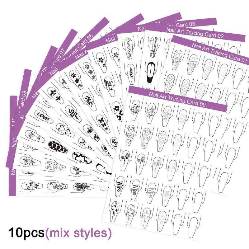 10pcs Nail Art Lines Practice  - Resin Art Guide Free review and price