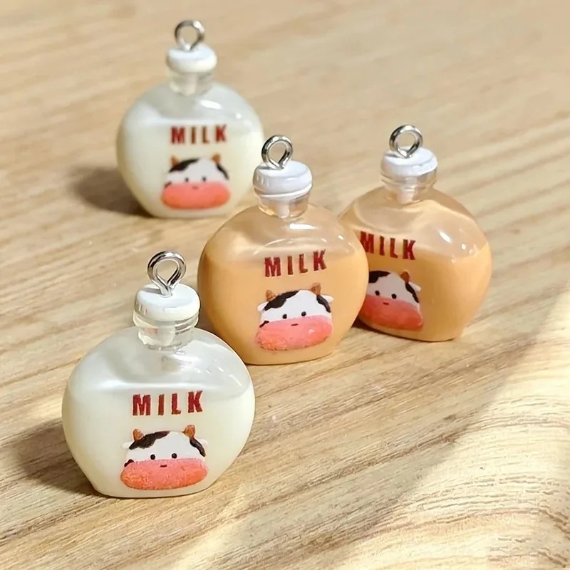 10Pcs Adorable Small Cow Milk  - Resin Art Bottle review and price