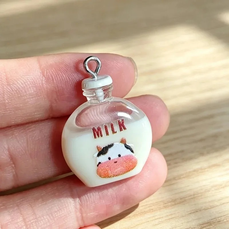 10Pcs Adorable Small Cow Milk  - Resin Art Bottle review and price