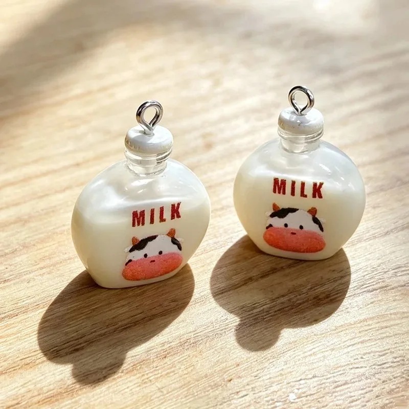 10Pcs Adorable Small Cow Milk  - Resin Art Bottle review and price