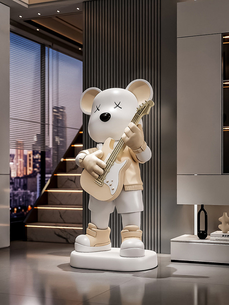 Guitar Love Bear Statue Piggy  - Resin Art Floor review and price