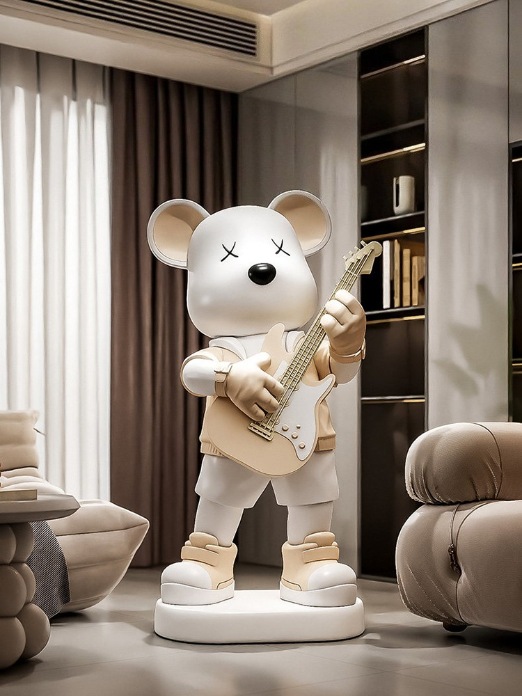Guitar Love Bear Statue Piggy  - Resin Art Floor review and price