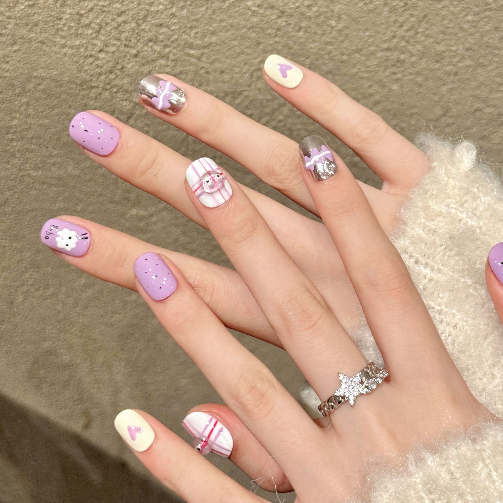 10pcs Handmade Pressed Short R - Resin Art Purple review and price